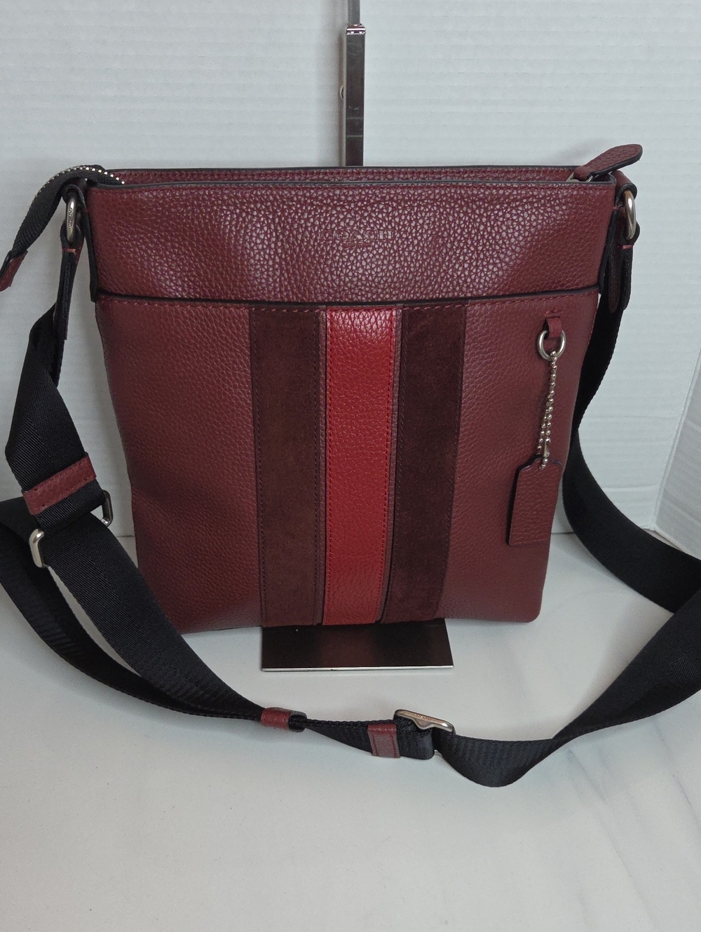 Coach Men's Burgundy Slim Messenger Bag - Style 59038